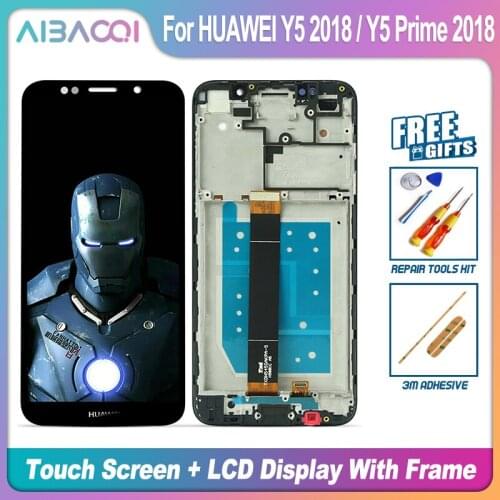 New Original Touch Screen LCD Display+Frame+Power Cable Assembly Replacement For HUAWEI Y5 2018/Y5 Prime 2018 STK-LX1