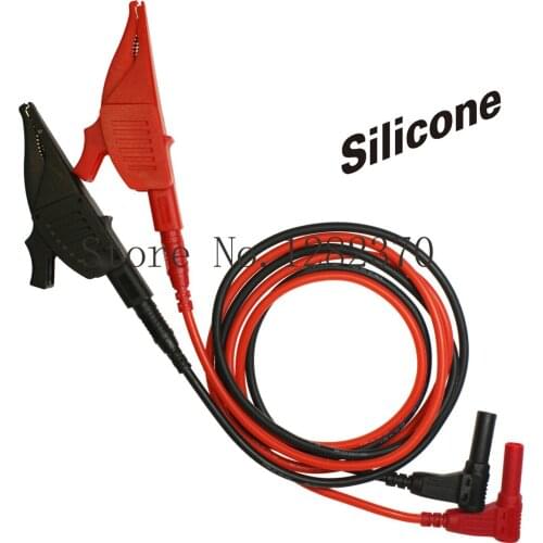TL22205 super soft silicone 13AWG2.5 square 32A large current low electricity alligator clip wire test line resistance 5pair/lot
