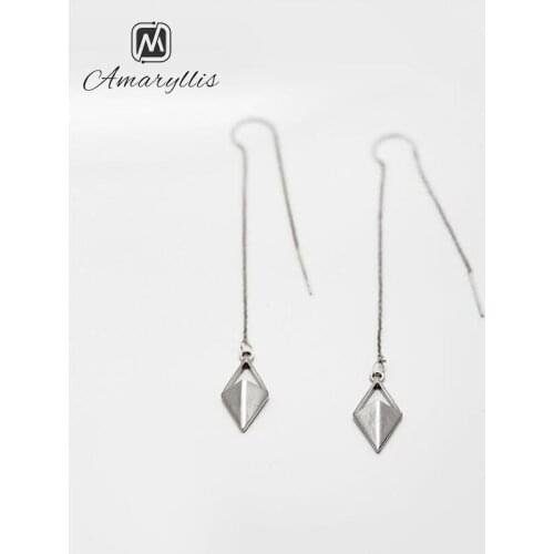 Amaiyllis Vintage Long Ear Chain For Women Simple Geometrical Pendant Drop Earrings Elegant long Metal Dangle Earrings Brincos