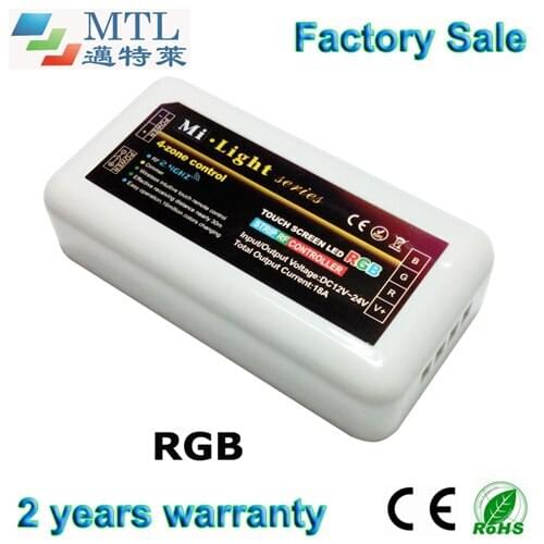 2.4G 4-zone RF RGB LED controller for strip Mi-Light series, 10 pcs/lot, one remote match multi controllers, factory wholesale