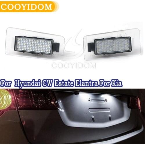 2x Error Free 18 3528 SMD LED Number License Plate Lamp Car Light for Hyundai CW Estate Elantra I30 for Kia Ceed/Cerato/Forte
