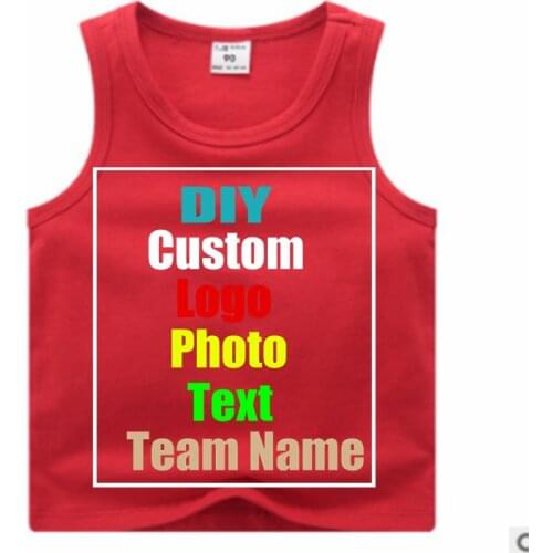 2020 customize your picture logo childrens vest, cotton vest, mens kindergarten personalized custom class clothing