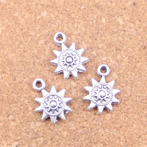 28pcs Charms sun 17x12mm Antique Pendants,Vintage Tibetan Silver Jewelry,DIY for bracelet necklace