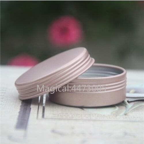 30/50/100pcs 20-25g Rose Gold Empty Aluminum Pot Jars Cosmetic Containers With Lid Eye cream hair conditioner Tin Cosmetic Metal