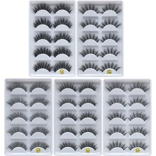 5Pairs Soft Mink Hair False Eyelashes Handmade Wispy Fluffy Long Think Lashes Nature Eye Makeup Tools Faux Eye Lashes Drop Ship