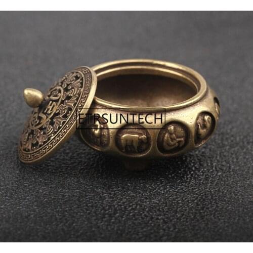 50pcs Antique Bronze Chinese 12 Zodiac Animals Incense Burner Home Decorations Pure Copper Hollow