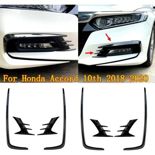 Car Front Bumper Spoiler Spoilers Fog Lights Decorative Cover For Honda Accord 10th 2018 2019 2020 Car Accessories