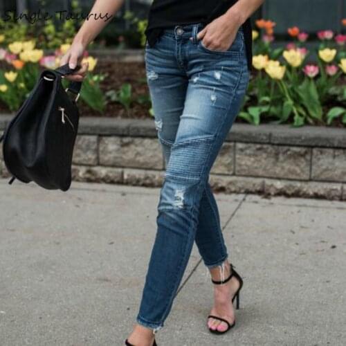 Moto Biker Pencil Pants Women Slim Blue Black Skinny Jeans Woman Fashion Slim Push Up Streetwear Womens Jeans Denim 2020 Clothes