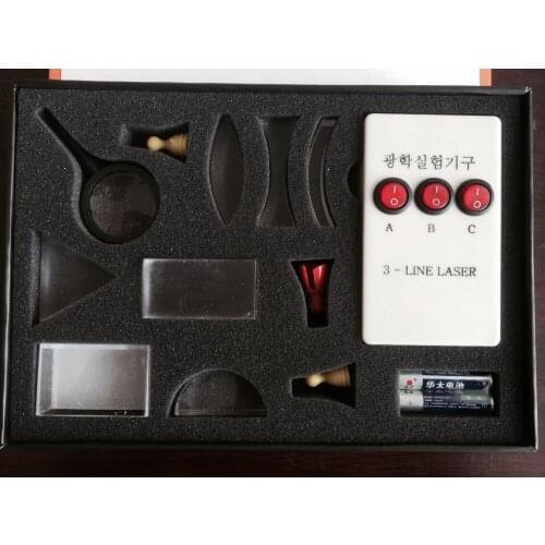 Free shipping physical optics experiment set Triangular prism convex/concave Lens set child gift toy with laser lights