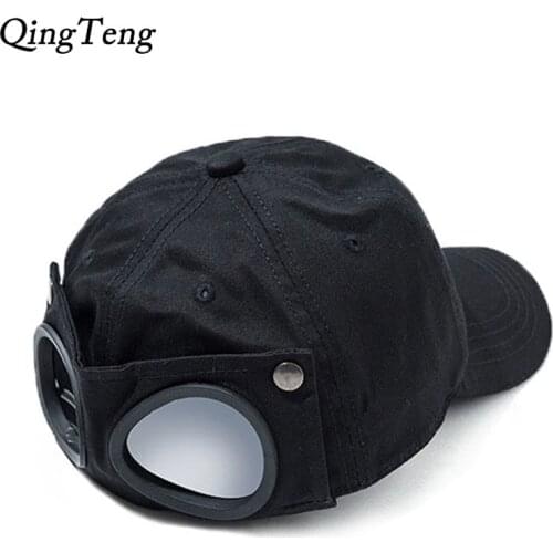 Pilot Glasses Baseball Cap Black Reverse Wearing Mens Caps Swag Womens Hip Hop Snapback Hat Windproof Sports Dad Hats