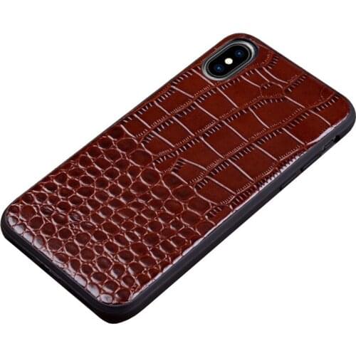 Luxury Genuine Leather Case For Iphone Xs Max Crocodile Pattern 360 Full Protect Back Cases For Iphone Xr X