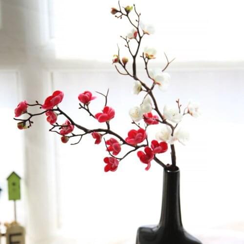 60cm Cherry Plum Blossom Artificial Silk flowers flores Sakura tree branches Home table living room Decor DIY Wedding Decoration