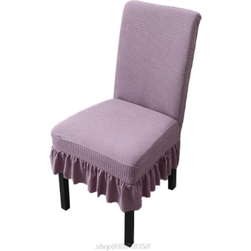 Stretch Waterproof Chair Cover Ruffled Skirt Plaid Textured Solid Color Stool Slipcover Protectors Decoration J04 21 Dropship