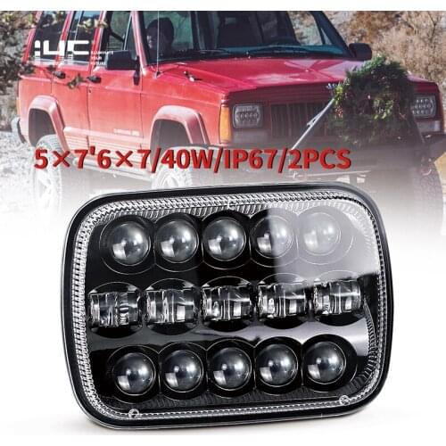 5x7 Inch Led Headlights 7x6 Led Sealed Beam Headlamp with High Low Beam H6054 6054 Headlight for Jeep Bright Lamps 12V 24V 36v