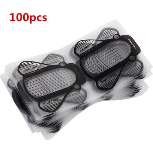 100pcs Professional French Nail Form Tips Nails Extension Acrylic Nails Sticker DIY Design Nail Art Tools Manicure Guide Stencil