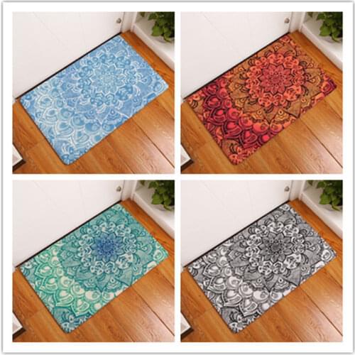 Geometric Flower Design Series Non Slip Shower Mat Bathroom Carpet Bath Mat Rugs Home Decoration Floor Mat Kitchen Mat