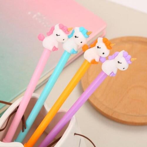 Kawaii Unicorn Neutral Pen Creative Gel Pen Stationery Cartoon Student Water-based Fresh Office Supplies Signature Pen Gifts Kid