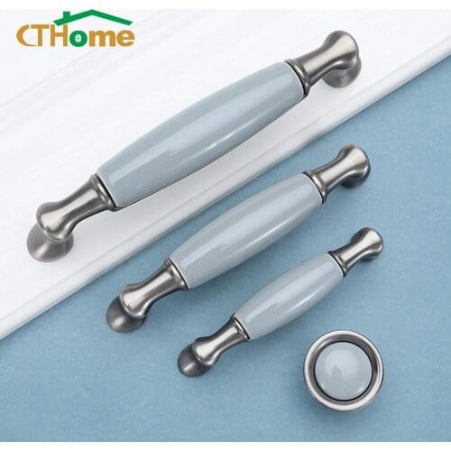 Drawer Ceramic Knobs Cabinet Door Handle Zinc Alloy Kitchen Wardrobe Pulls Bedside Table European Furniture Hardware Handle
