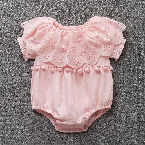 Princess Summer Baby Girl Bodysuits Cute Infant Short Sleeve Ruffles Jumpsuits Clothes One pieces Outfits