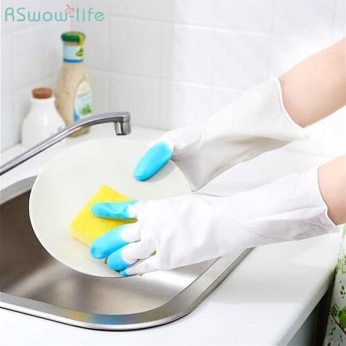 Kitchen Gloves Durable Waterproof Brush Bowl Housework Cleaning Gloves Non-slip Dishwashing Gloves For Household Cleaning Tools
