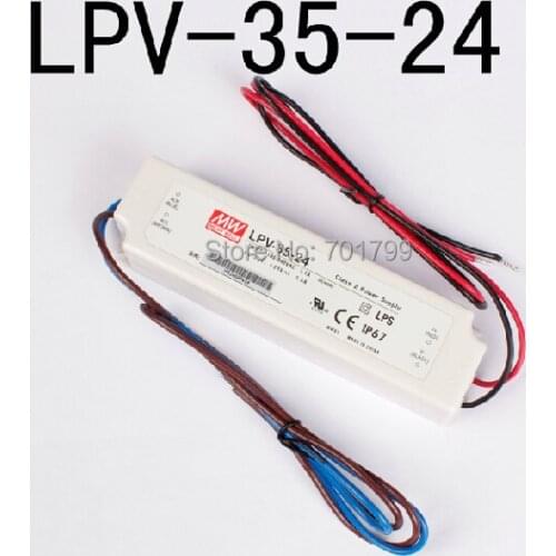 LPV-35-5/LPV-35-12/LPV-35-24; 35W meanwell band waterproof switch mode led power supply;AC100-240V input