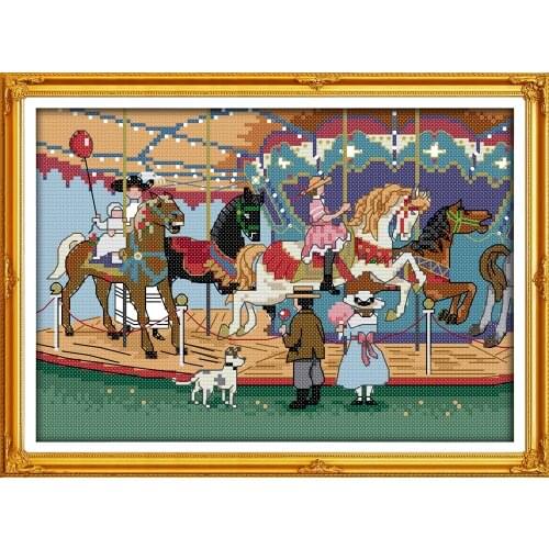 Swing 2 cross stitch kit aida 14ct 11ct count printed canvas stitches embroidery DIY handmade needlework
