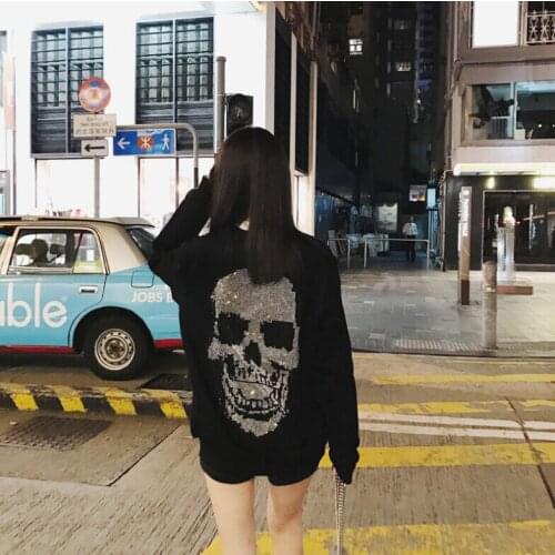 2021 new designer Diamond stone Loose design young girls hoodies women Sweatshirts europe style Hot drill Hoody