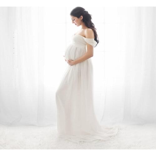 Maternity Dresses For Photography Gown Baby Shower Dresses For Pregnant Women Prenatal Photo Clothes Chiffon Floor-length Dress