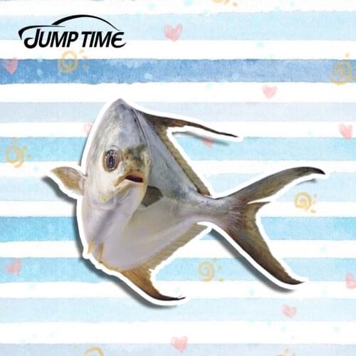 Jump Time 13cm x 9.6cm Fishing Car Sticker Seafood Fish Vinyl Decal Windows Laptop 3D Car Styling Waterproof Car Accessories
