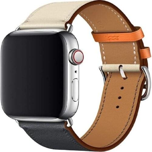 Strap for Apple Watch Business Watchband Leather Metal Buckle Belt SE Series 6 5 4 3 2 1 Band 44mm 40mm 42mm 38mm Wristband