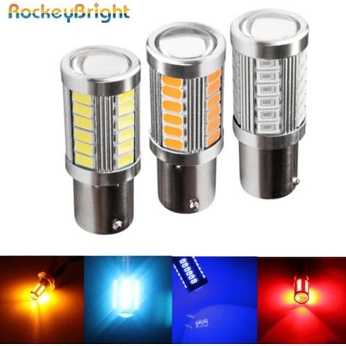 Rockeybright Amber White Red 12V 33SMD 5630 1156 Car LED Turn signal Bulb BA15S Brake Parking Stop Lamps Daytime Running Light