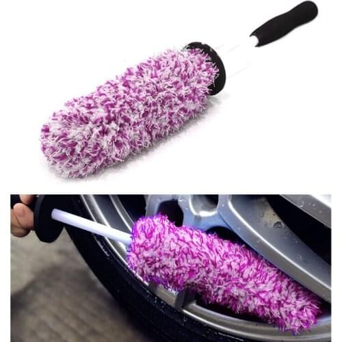 Premium Microfiber Wheel Tire Cleaning Brush Non-slip Easy-Clean Handle Spokes Wheel Barrel and Brake Caliper for Car