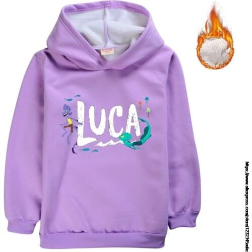 Thick Keep Warm Winter Jacket For Girls New movie Luca Hooded Sweater Plush Kids Outerwear Baby Girls Winter Coat