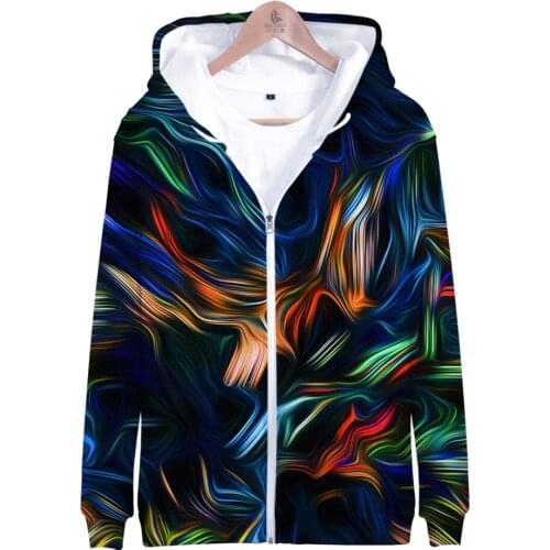 Textures 3D Zipper hoodies Hot Fashion Popular Colorful Classic Chinese style hoody Textures 3D Zipper Sweatshirts casual top
