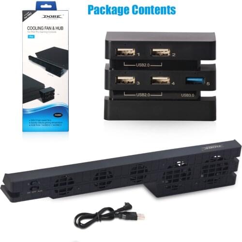 Fan and HUB for PS4 PRO, Cooling Temperature Control and TP4-894 Conversion HUB for Sony Playstation 4 Pro