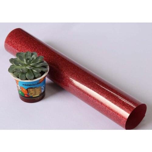 Sunice Red Glitter HTV Heat Transfer Vinyl Sheets Heat Press Iron On Cricut Machines clothes t-shirts DIY Design width:50cm