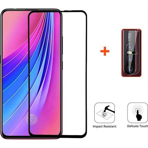 Vivo V17 V15 Pro V11i V9 Youth Y17 Y15 Y85 X21 Full Coverage Tempered Glass Screen Protector & Lens Film
