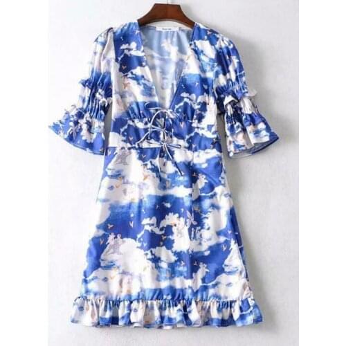 Womens Summer Boho vintage Evening Party Beach Dresses Sundress check sizechart