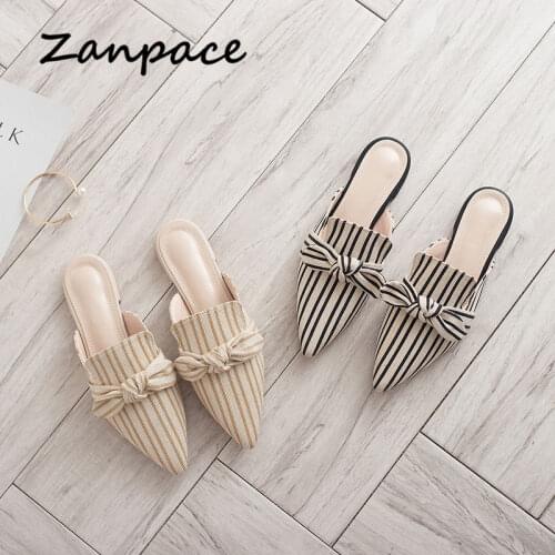 New Flat Womens Slippers 2021 Summer Sandals Fashion Striped Slides Butterfly Indoor Women Flip Flops Plus Size 40 Shoes Women