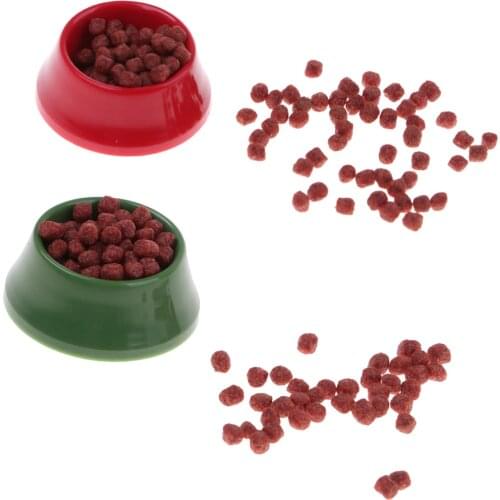 1/12 Dolls House Miniatures Puppy Pet Dog Food On a Bowl Kitchen Garden Dollhouse Decor Accessory