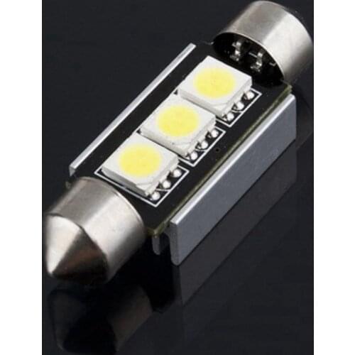 10PCS 36mm 39mm C5W 3SMD 3 SMD 5050 LED CANBUS NO Error Festoon Bulb Car Licence Plate Light Auto Housing Interior Dome Lamp 12V