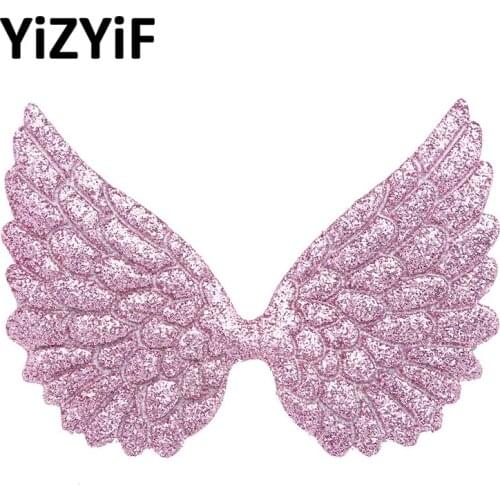 10Pcs Glitters Patches Angle Wings For Girls Headdress For Jacket Bags Clothes DIY Crafts Children Hair Accessories Sequin Patch