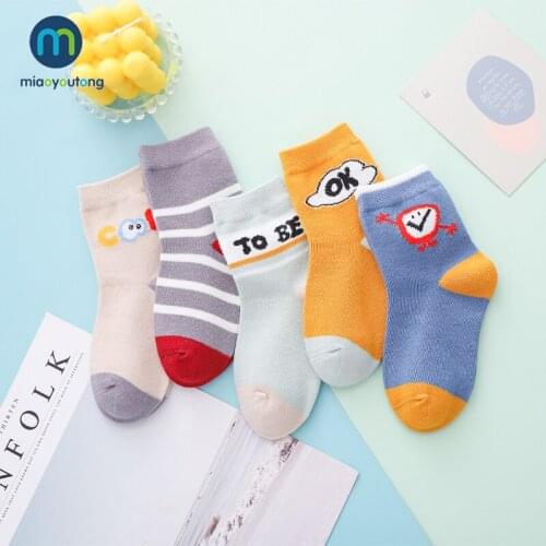 10 Pcs/lot Cute Clock Cotton Knit Baby Girl Socks For Children Kids Boy Childrens Warm Socks With Inscriptions Miaoyoutong