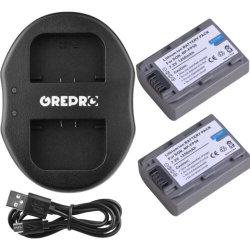 1250mAh NP FP50 Battery with Charger for Sony NP-FP50 NP-FP30 DCR DVD103 DVD105 DVD203 DVD205 DVD305 HC20 DCR-DVD92E