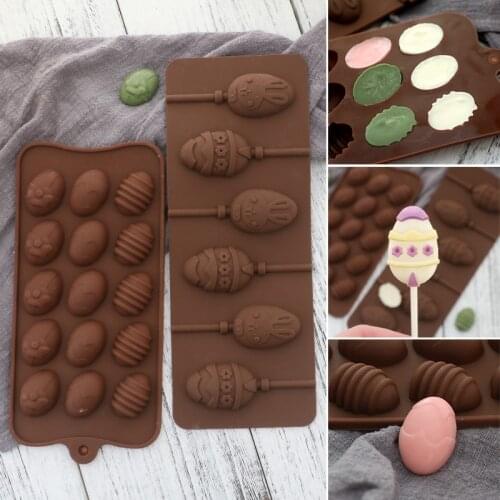 15 Holes Easter Eggs Chocolate Molds Silicone Form Cake Molds Bakeware Baking Dish High Temperature Kitchen Cake Accessories