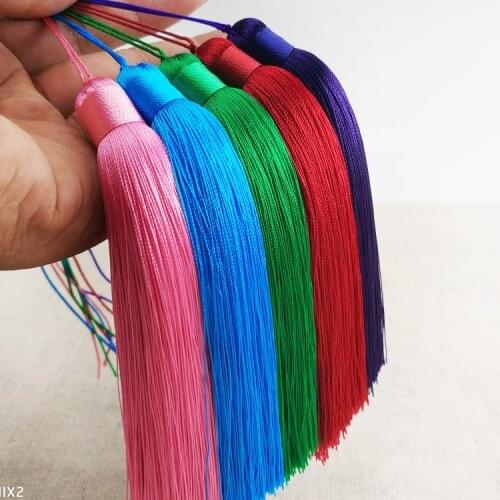 20 pcs/lot 12CM Hanging Rope Silk Tassel With Plate Long Fringe Pendant Finding Accessories for DIY Necklaces Jewelry