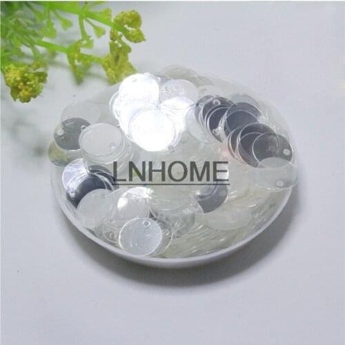 2000pcs 10mm Crystal White Flat Round Sequins For Crafts PET DIY Garment Sewing Wedding Accessories With 1 Side Hole Spangles
