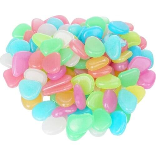 25/50Pcs Garden Decor Luminous Stones Glow In Dark Pebbles Glow Stone Rock For Outdoor Fish Tank Decoration Walkways Garden Path