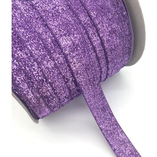 3 Yards 1"(25mm)Wide Glitter Purple Velvet Ribbon Headband Clips Bow Wedding Decoration