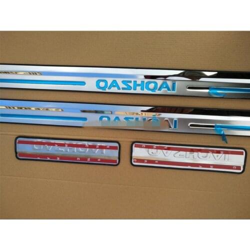 4pcs For 2009-2014 Nissan Qashqai J10 Side Door Sill Protector Threshold Scuff Plate Welcome Pedals Covers Trims Car Styling